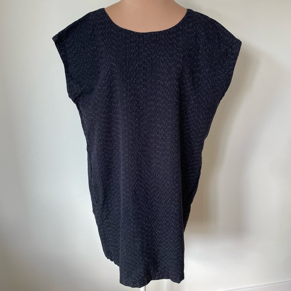 Eileen Fisher Rainfall 100% Organic Cotton Stretch Above the Knee Dress EUC Sz M